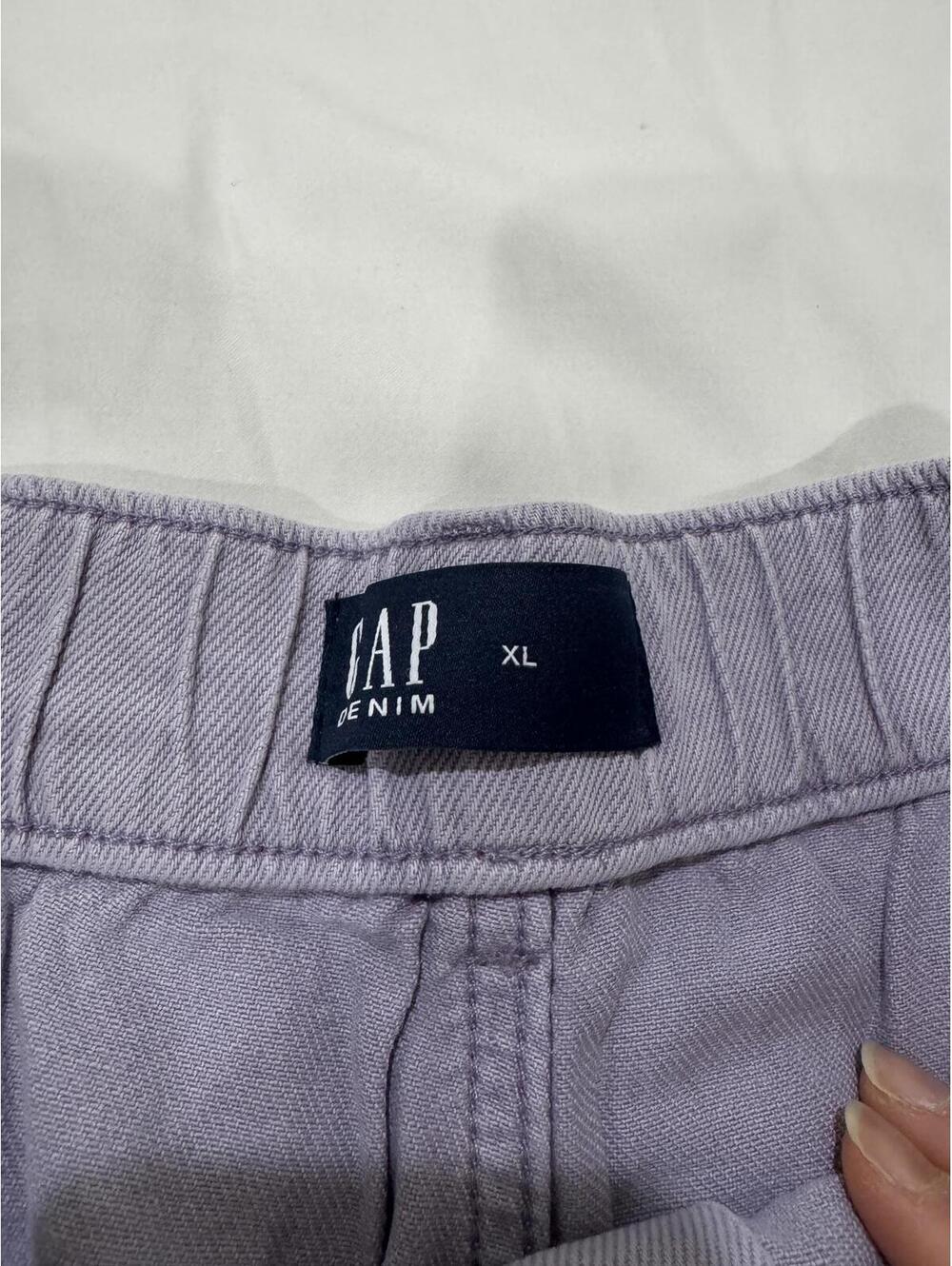 NWT Gap Pastel Purple High Rise Elastic Denim Utility Shorts XL 4" Inseam - Picture 4 of 9